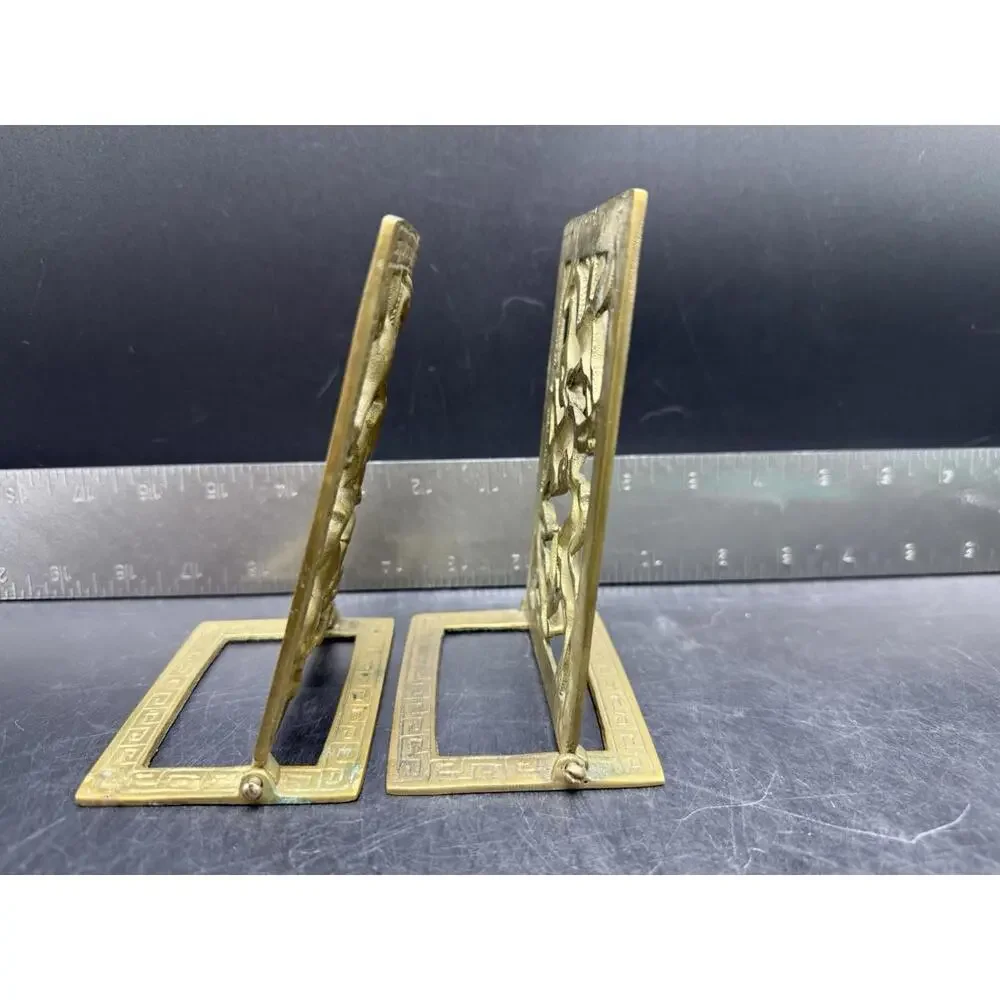 Vintage Pair BRASS COLLAPSIBLE HORSE BOOKENDS, 6 3/4" X 4 1/8" - Picture 11 of 15